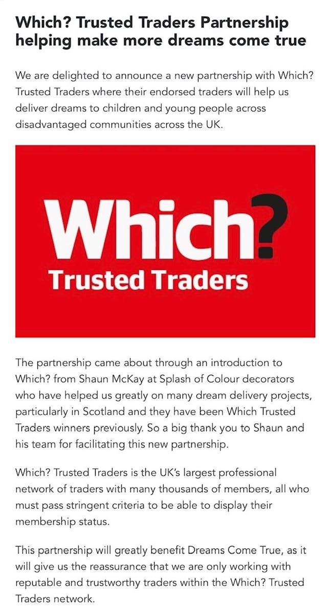 Dreams Come True Which? Trusted Traders